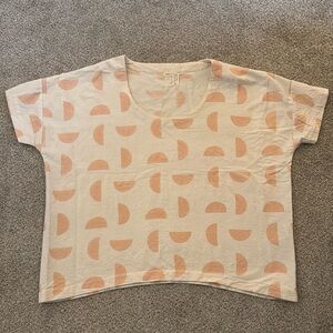 PO-EM block printed top size medium